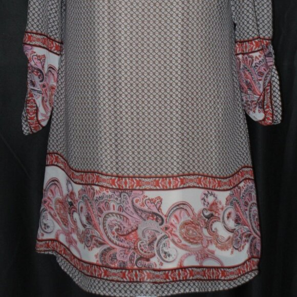 Speechless Border Print V-Neck Dress - Picture 2 of 13